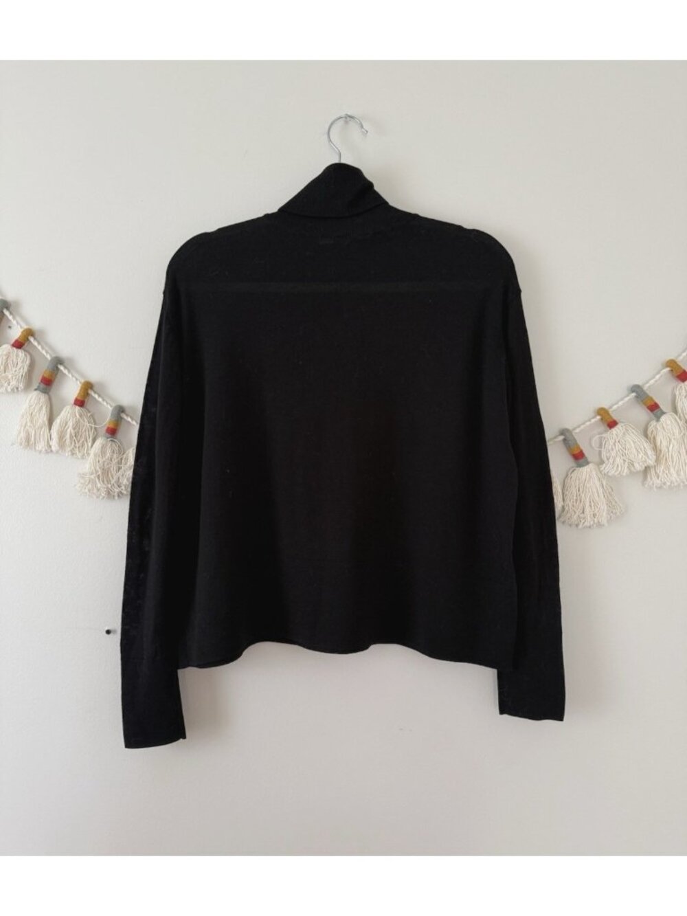 Everlane 100% Wool Turtleneck Long Sleeve Boxy Black Top Layering Basics Relax S - Picture 2 of 8